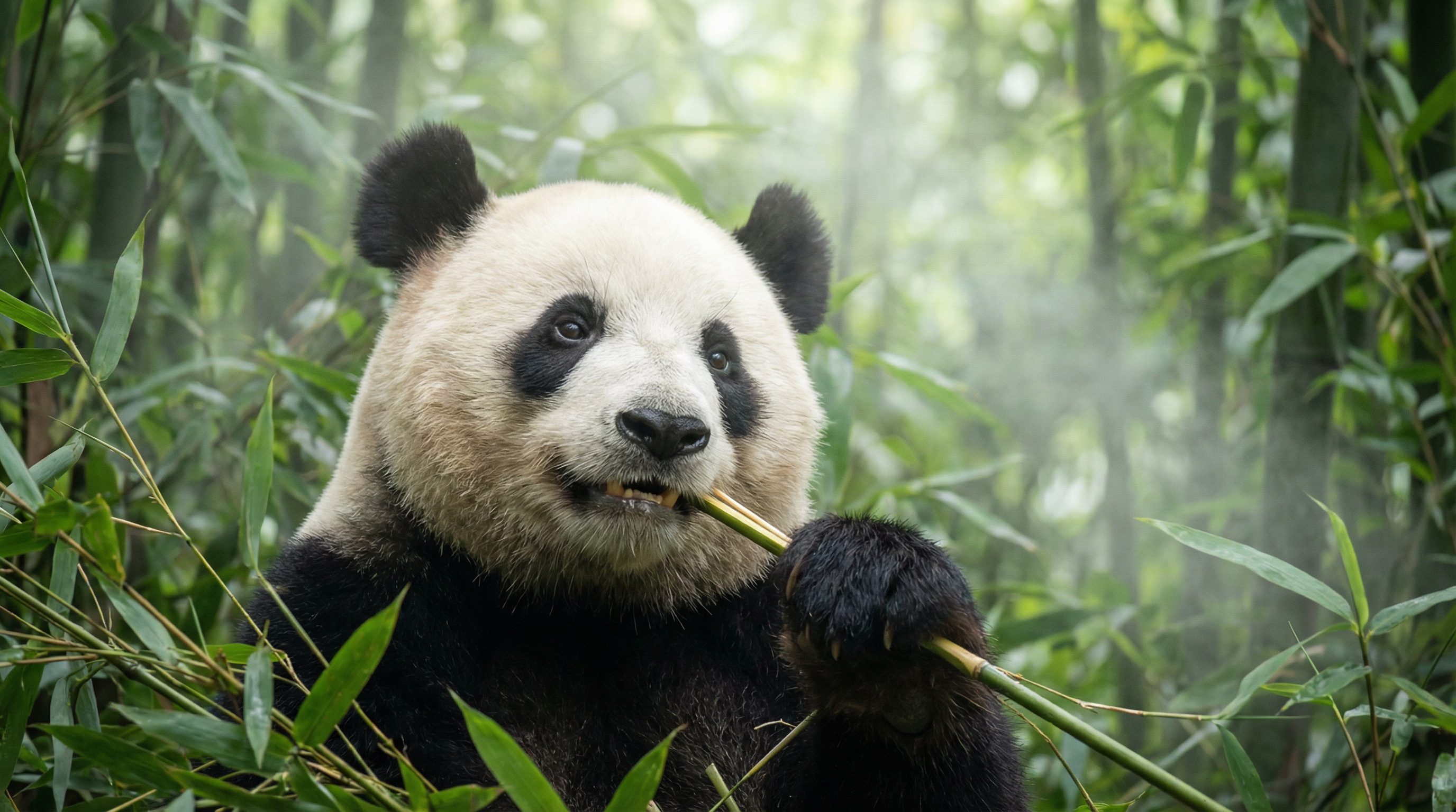 98堂视频：大熊猫吃竹子视频教程